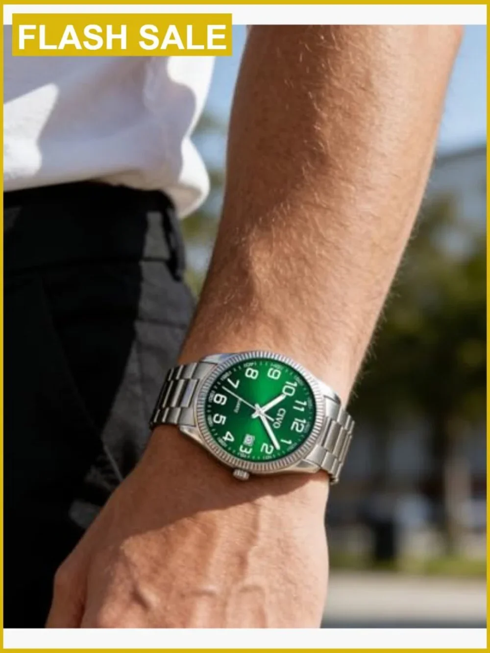 Men's Silver Stainless Steel Dress Watch Easy Read Luminous Date Analog Quartz